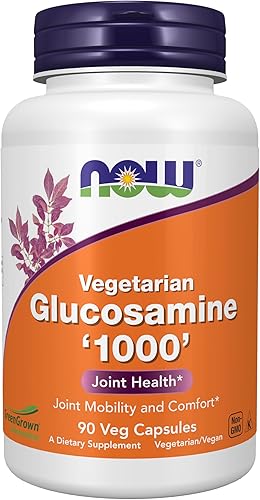 NOW Suplementos, Glucosamina '1000' (GreenGrown® Glucosamina), Vegetariana, 90 Cápsulas Vegetarianas