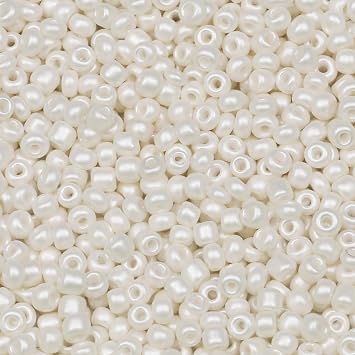 Bala&Fillic Pearl 3mm Seed Beads About 3600pcs/100Grams in Bag, 8/0 Glass Craft Beads for Making Bracelet and NecklacePearl