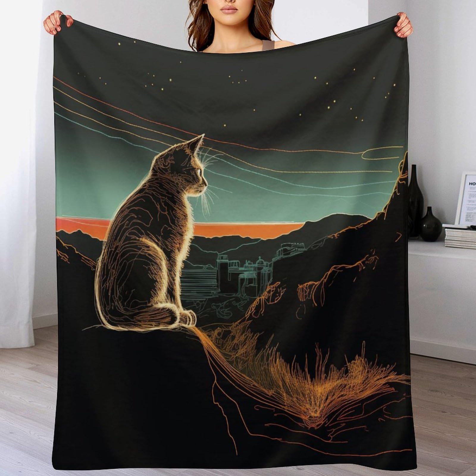 Couverture polaire chat légère et chaude contre le froid du sofa