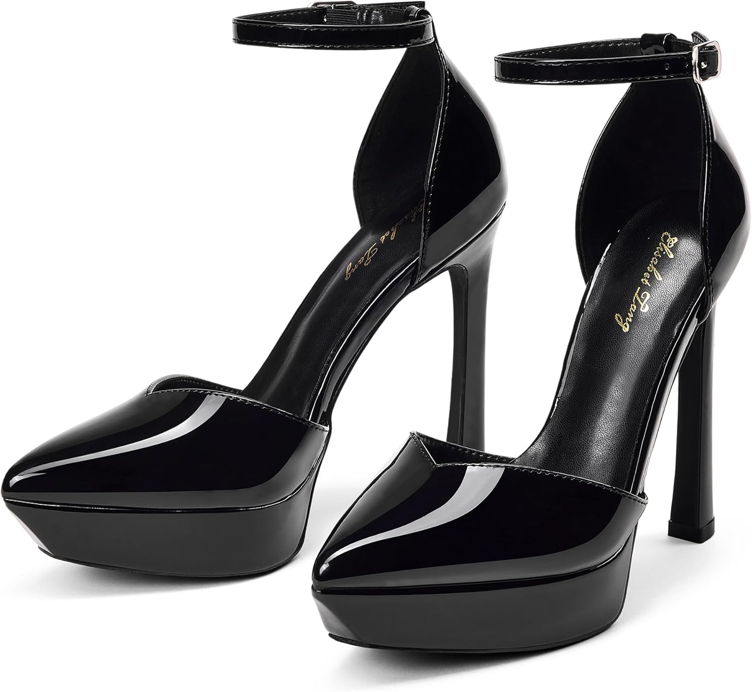 Elisabet Tang Women's Luxurious Platform Heels - 13cm High Heel Ankle Strap Pumps with Elegant Design for Parties, Weddings, and Formal Events