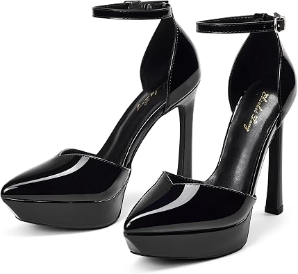 Elisabet Tang Womens Luxurious Platform Heels - 13cm High Heel Ankle Strap Pumps with Elegant Design for Parties, Weddings, and Formal Events