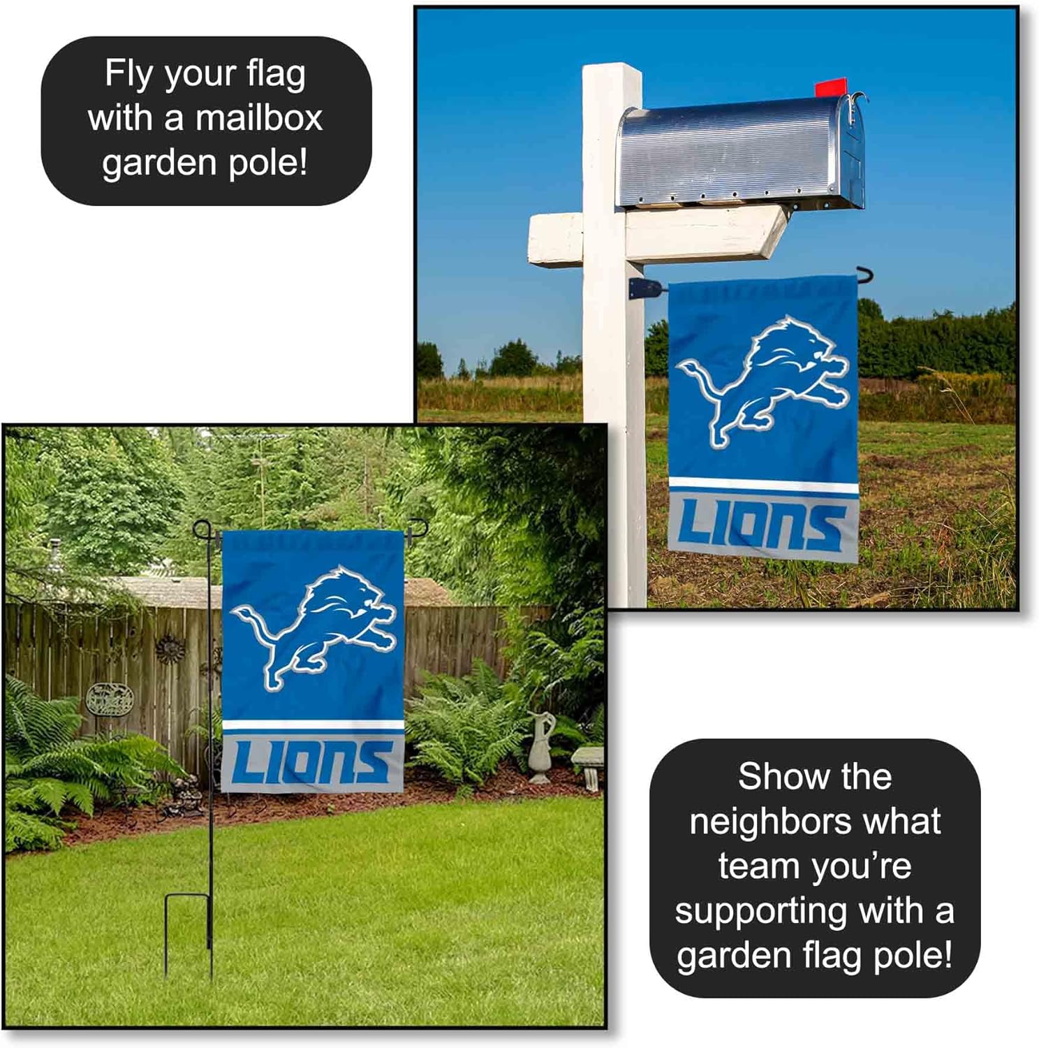Detroit Lions Double Sided Garden Flag - Image 4