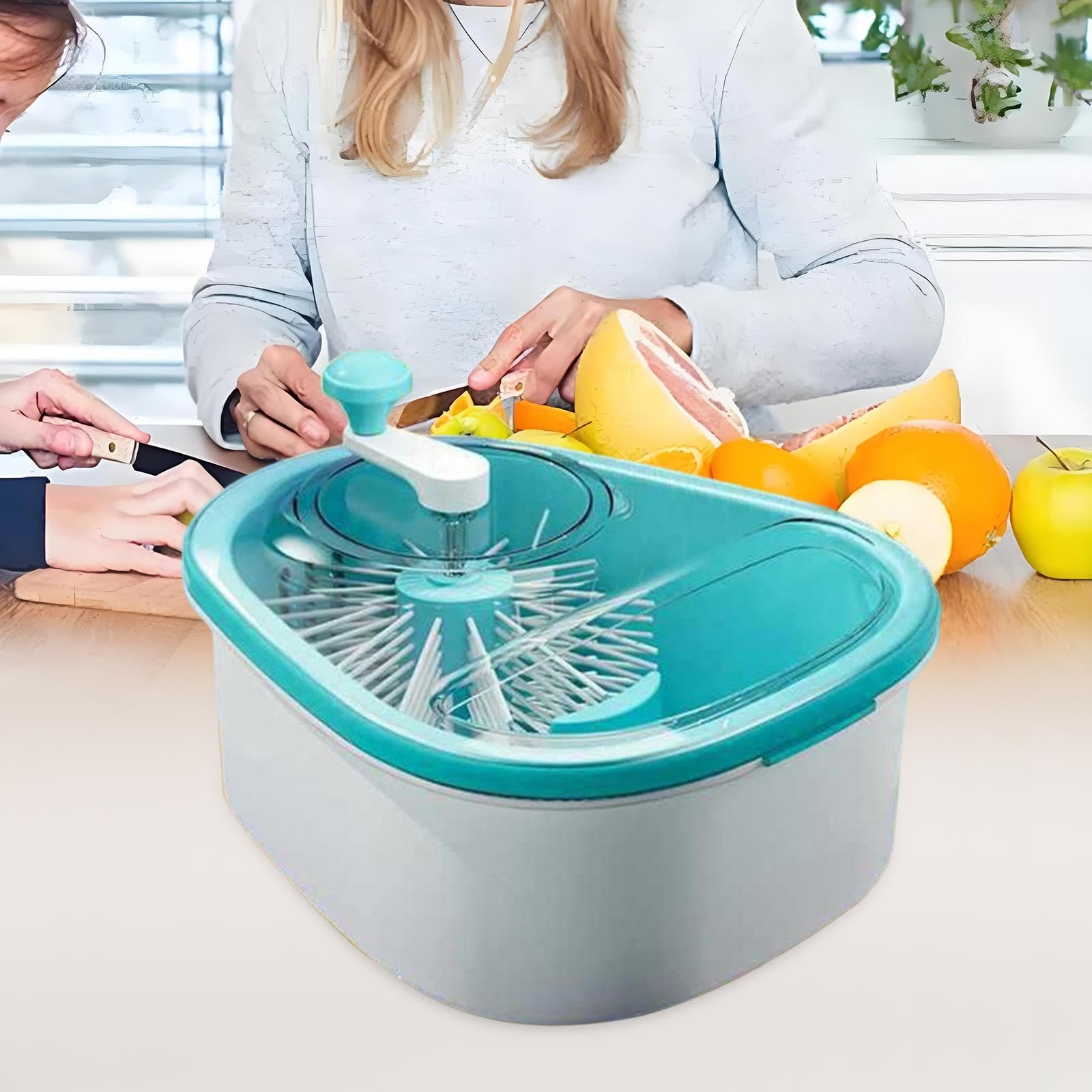 Fruit Washer Dispositivo Lavaggio Verdura Manico Facile Separato Materiale PP Robusto Adatto a Uso Domestico Famiglie Anziani, Blu