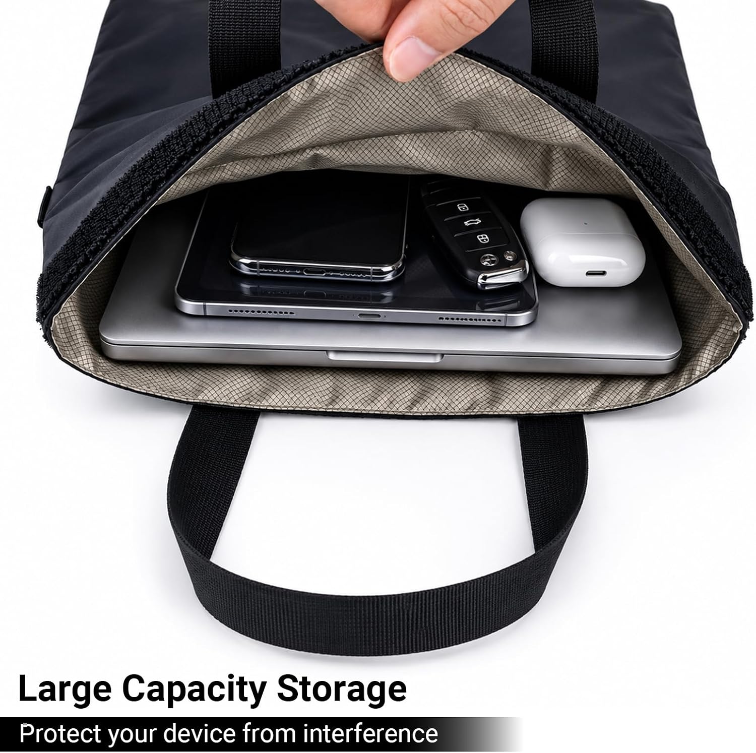 NIULAFR Faraday Bag EMP Proof, Faraday Cage for Laptops Tablets EMP Protection Bag, Car Key/WiFi/RFID/GPS Signal Blocker Anti-Tracking Faraday Pouch (19x13in)