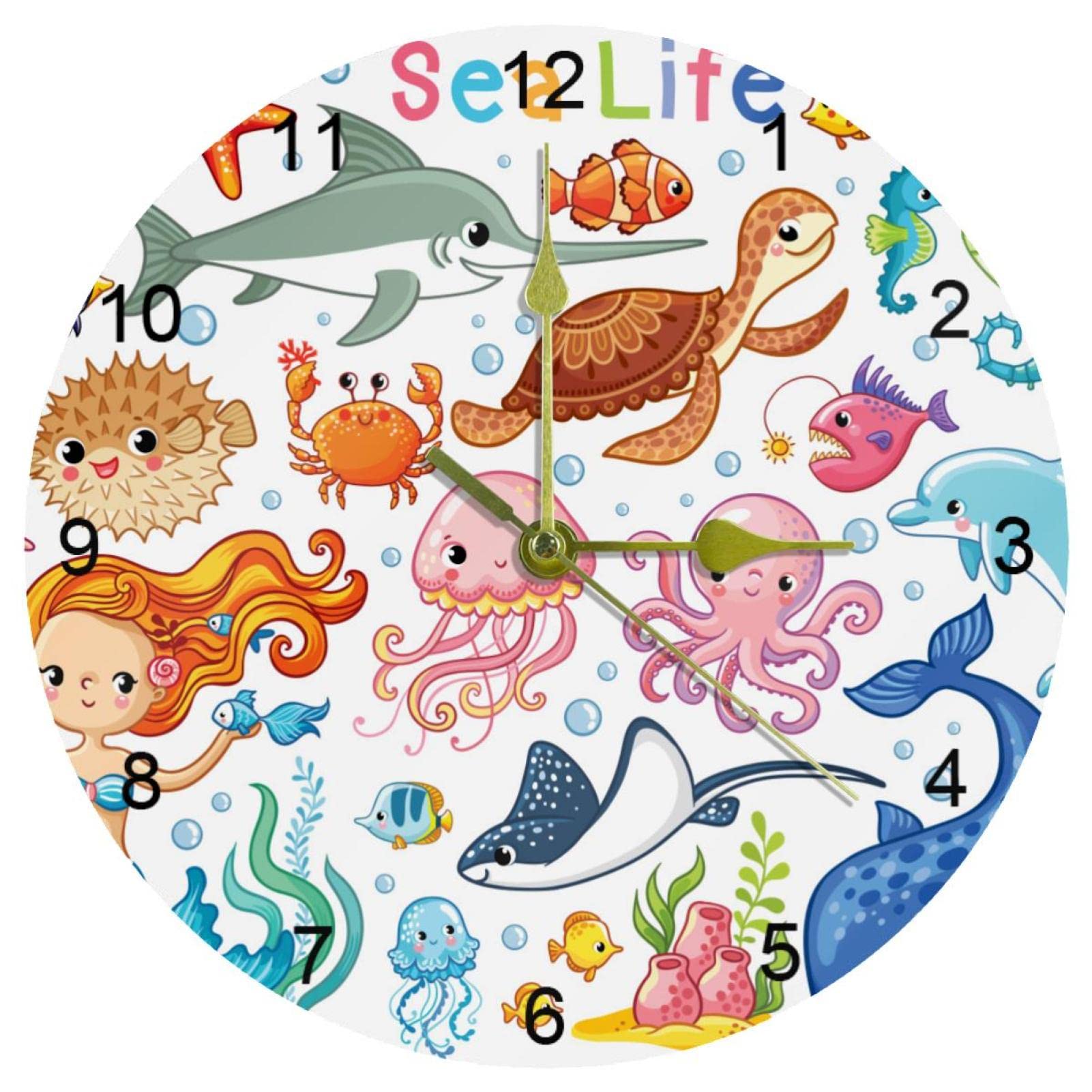 Horloge murale silencieuse pieuvre sans tic-tac pour un bureau calme