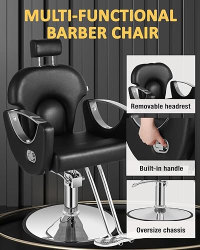 Miniatura 6 de Silla de salón, silla reclinable para estilista, silla de peluquero con bomba hidráulica de alta resistencia, sillas para el cabello, tatuaje