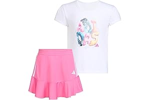 adidas for Toddler Girls: 2-Piece Ruffle Skort and T-Shirt Skirt Set