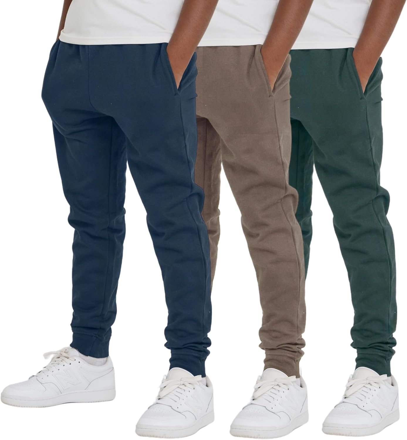 Ultra Performance 3 Pack Boys Sweatpants Kids Clothes Active Soft Fleece Joggers for Boys Size 4-20