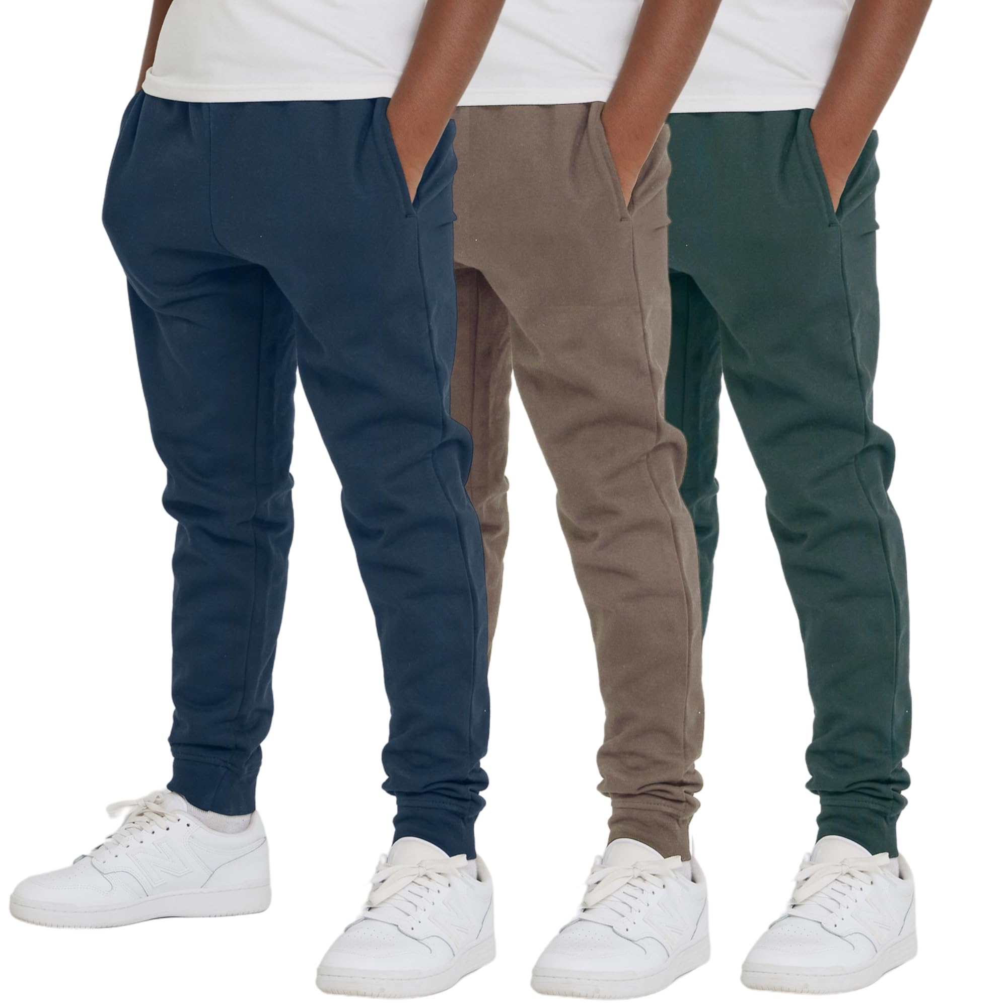 Ultra Performance 3 Pack Boys Sweatpants Kids Clothes Active Soft Fleece Joggers for Boys Size 4-20