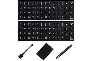 5 in 1 Universal Matte English Keyboard Stickers with White Font