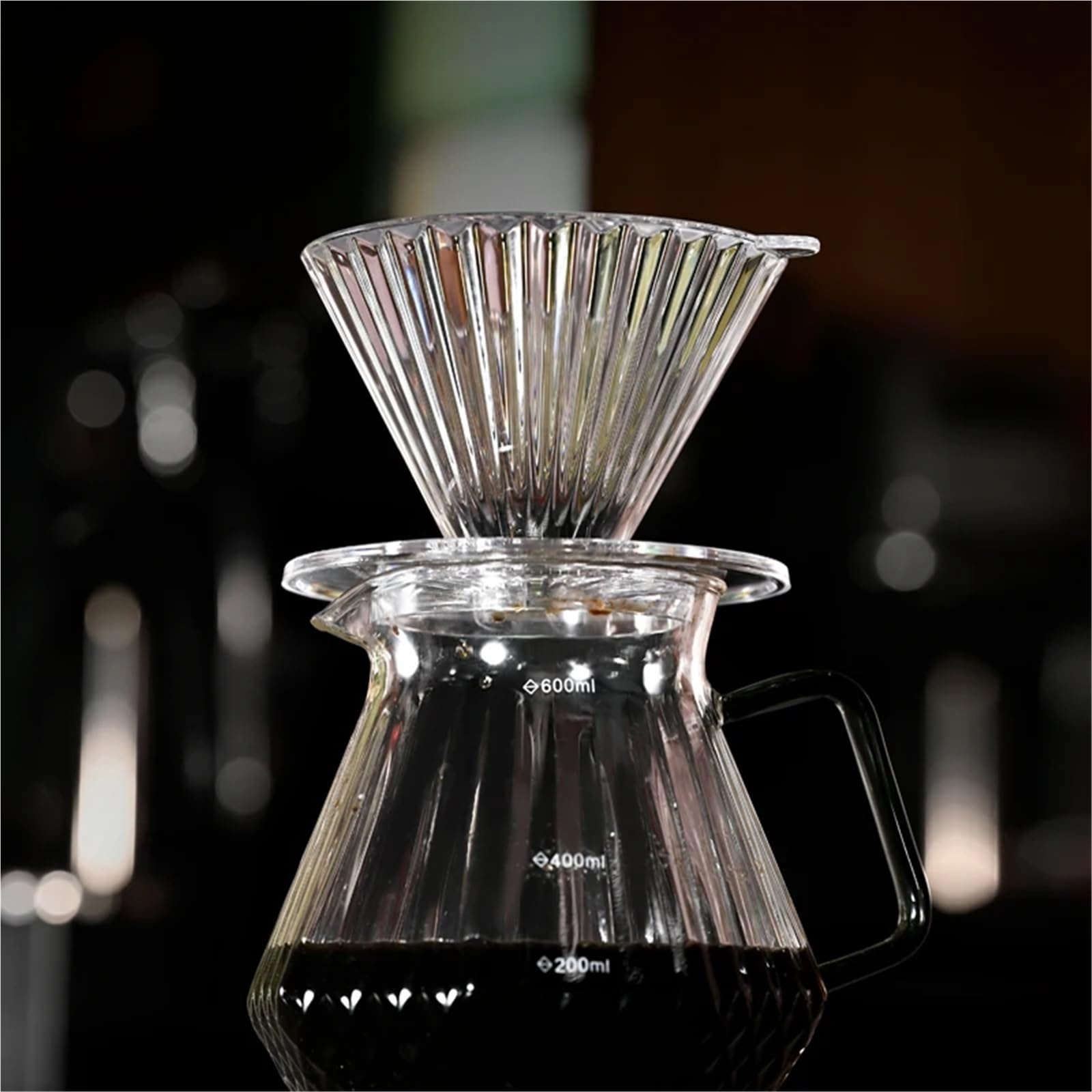 1 Stück wiederverwendbarer Kaffeetropfer for 1–2 Tassen | Harz-Kaffeefilter for Übergießen von Barista-Kaffee, Kaffeetrichter, Filterbecher, Handtropf(Transparent)