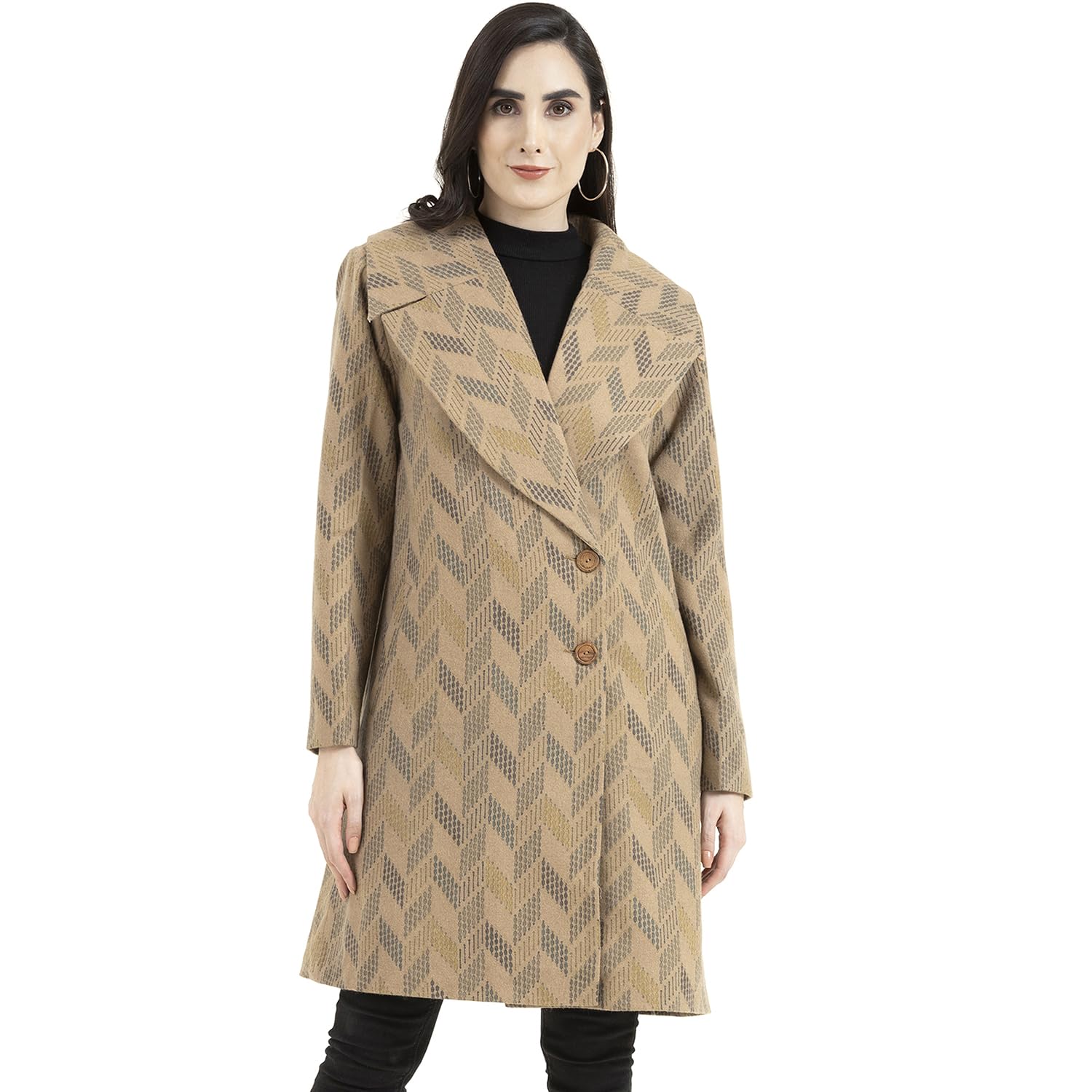 owncraft women's Double breasted Printed wool coat-picture-31