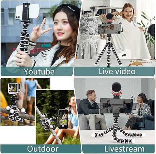 Miniatura 4 de Mcoplus LED-01 Trípode flexible portátil ajustable para teléfono celular con control remotoclip para smartphoneadaptador Gopro para Smartphone GoPro
