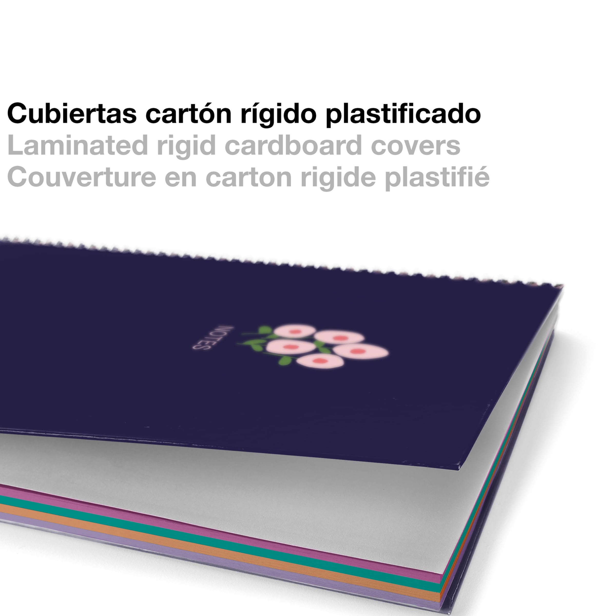 Miquelrius - Cahier A6 petits carreaux 5 mm, 120 feuilles microperforées 4 couleurs multi-matières, papier opaque 70 g/m², couverture carton extra rigide, spirale, Sans perforations, Spring - 4