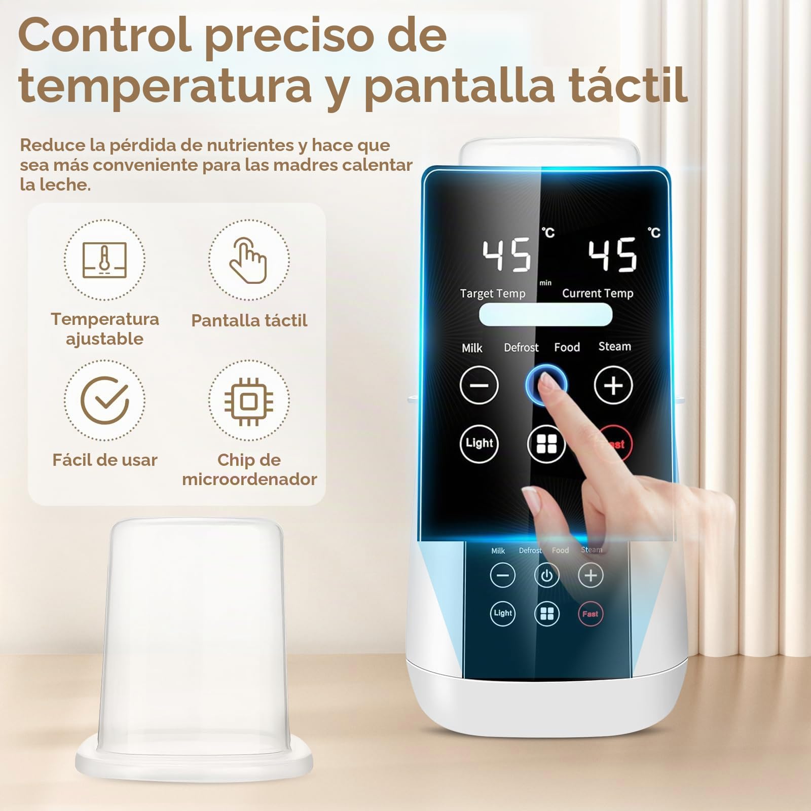 Calentador de Biberones con Esterilizador, 6 en 1 Calientabiberones Multifunción, Calienta y Descongela Biberones, Calentador de Alimentos para Bebés, Calentador Biberones Portatil