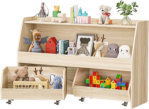 Miniatura 7 de COZPAW Toy Storage Organizer, 2 Tier Montessori Shelf with Movable Bins (Wood) Madera,Blanco,https://www.amazon.com/dp/undefined
