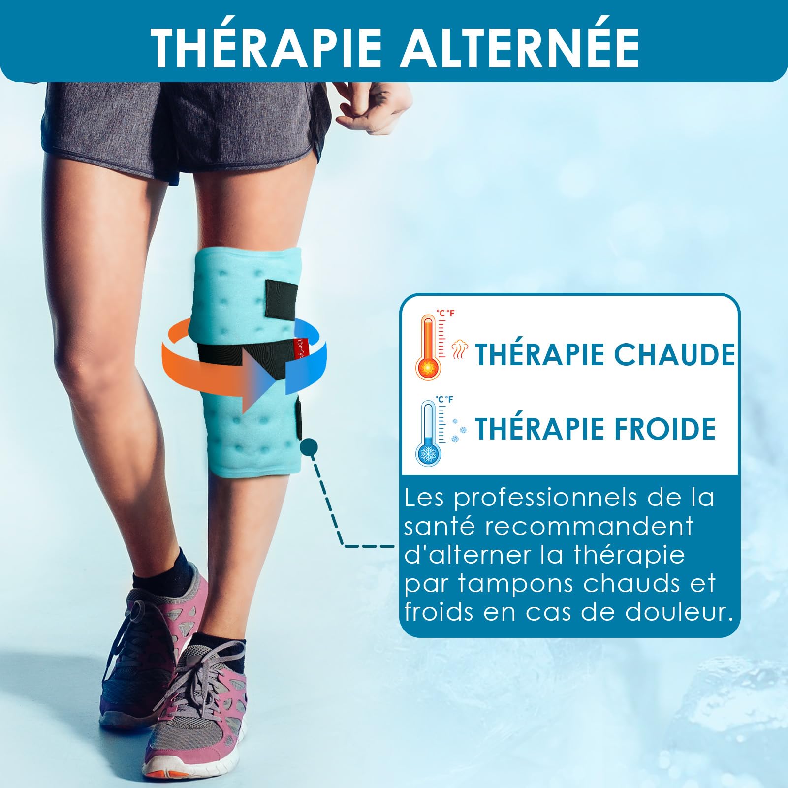Comfytemp 2 Unité Packs de Glace Mollets pour les Blessures, Poche de Gel Réutilisable pour le Coude, Compresses Froide et Chaude pour Soulager la Douleur Gonflement, Tendinite, Genou, Jambe, Épaules
