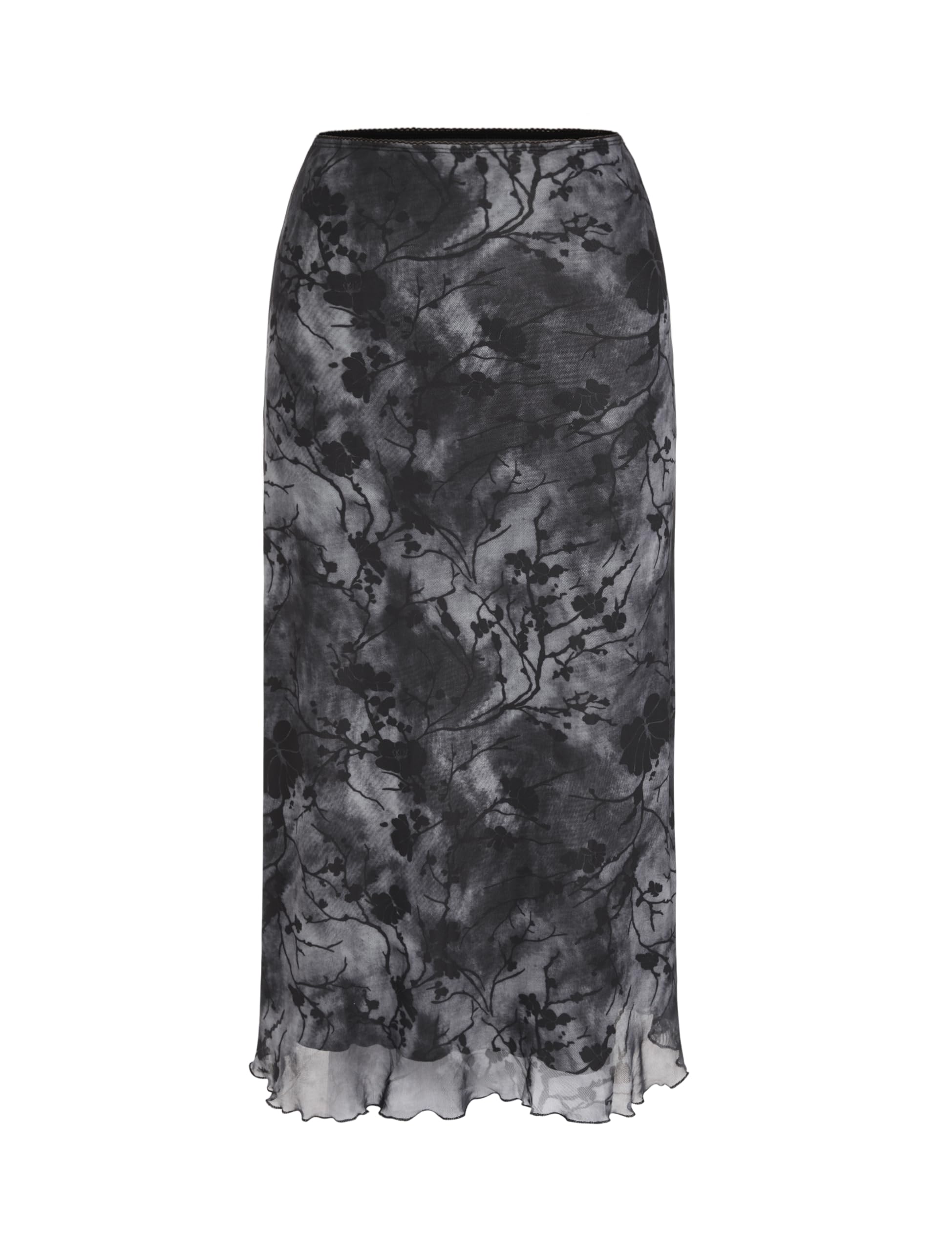 CIDER Womens Mesh Floral Boho High Waisted Grunge Long Midi Fall Skirts Western Outfits