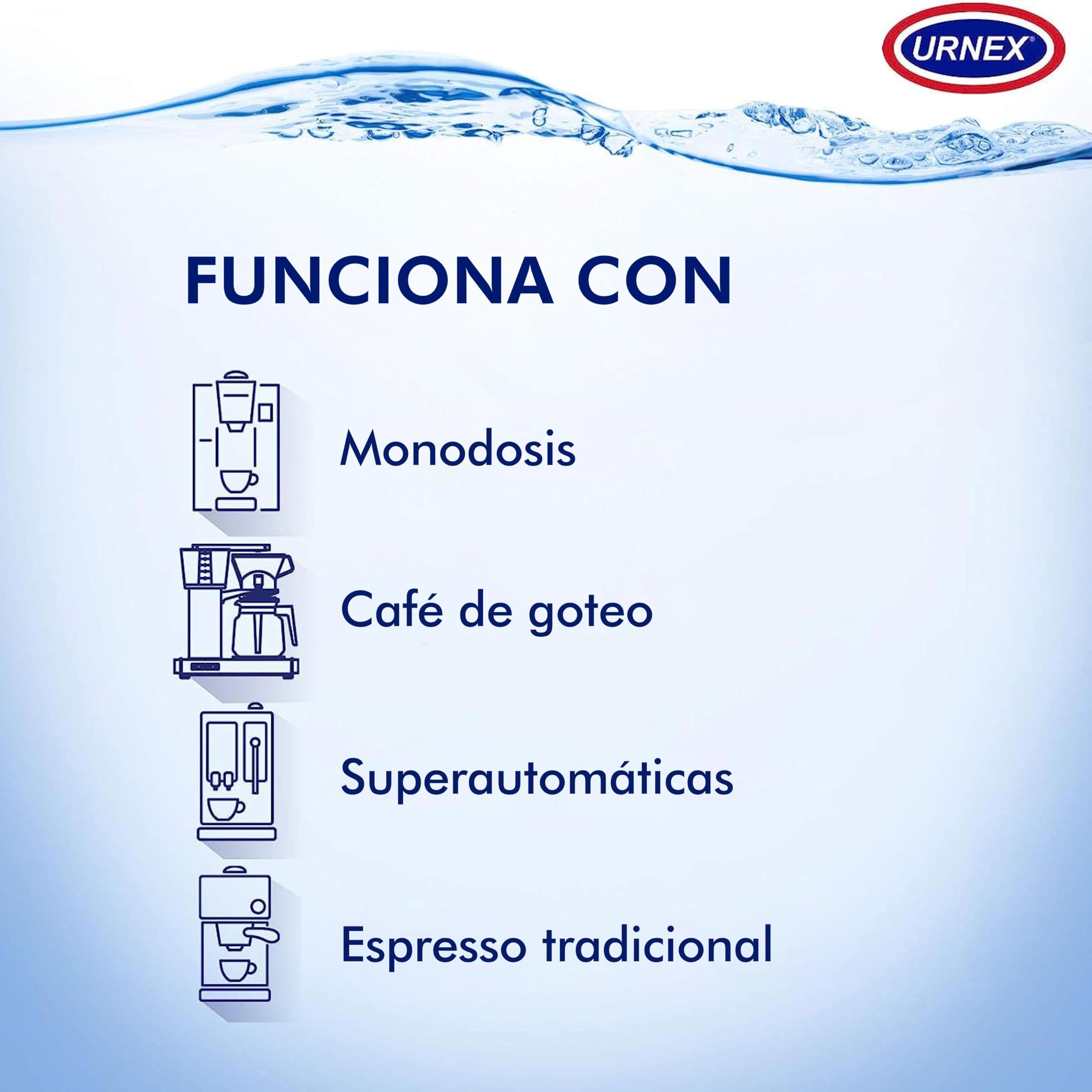 Urnex Dezcal - Polvo Descalcificador para Cafeteras - Elimina la Cal - 900 g - Blanco