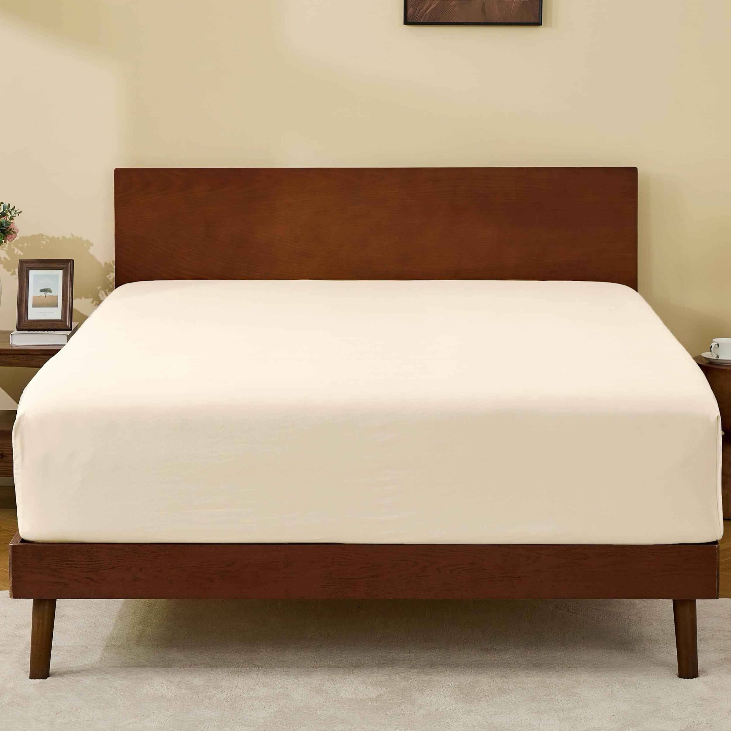 GOKOTTA Queen Fitted Sheet with Corner Straps