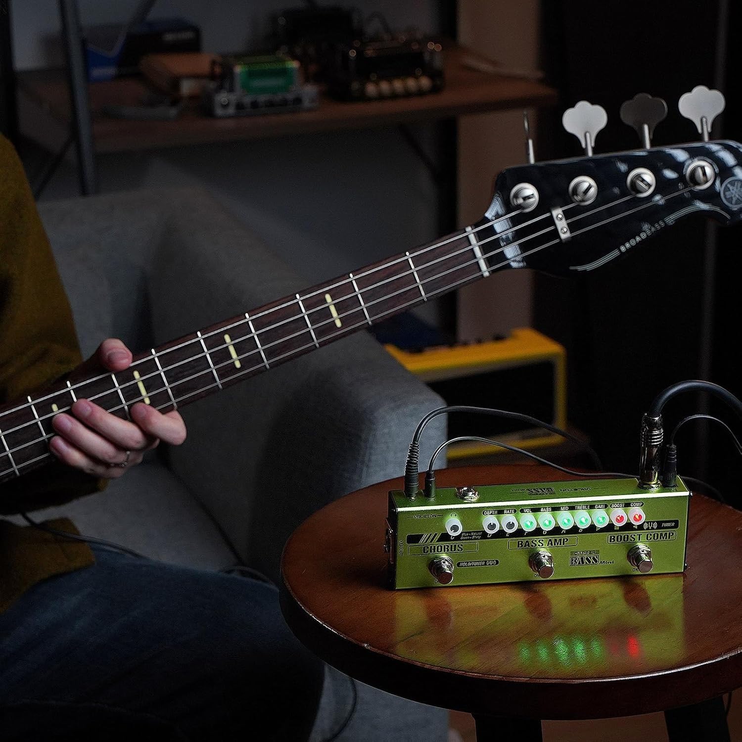 Valeton Dapper Bass Pedal Mini Stage Session Gigging Pratica Amplificatore Analogico Boost Comp Chorus Bass Multi-Effetti Pedale MES-2