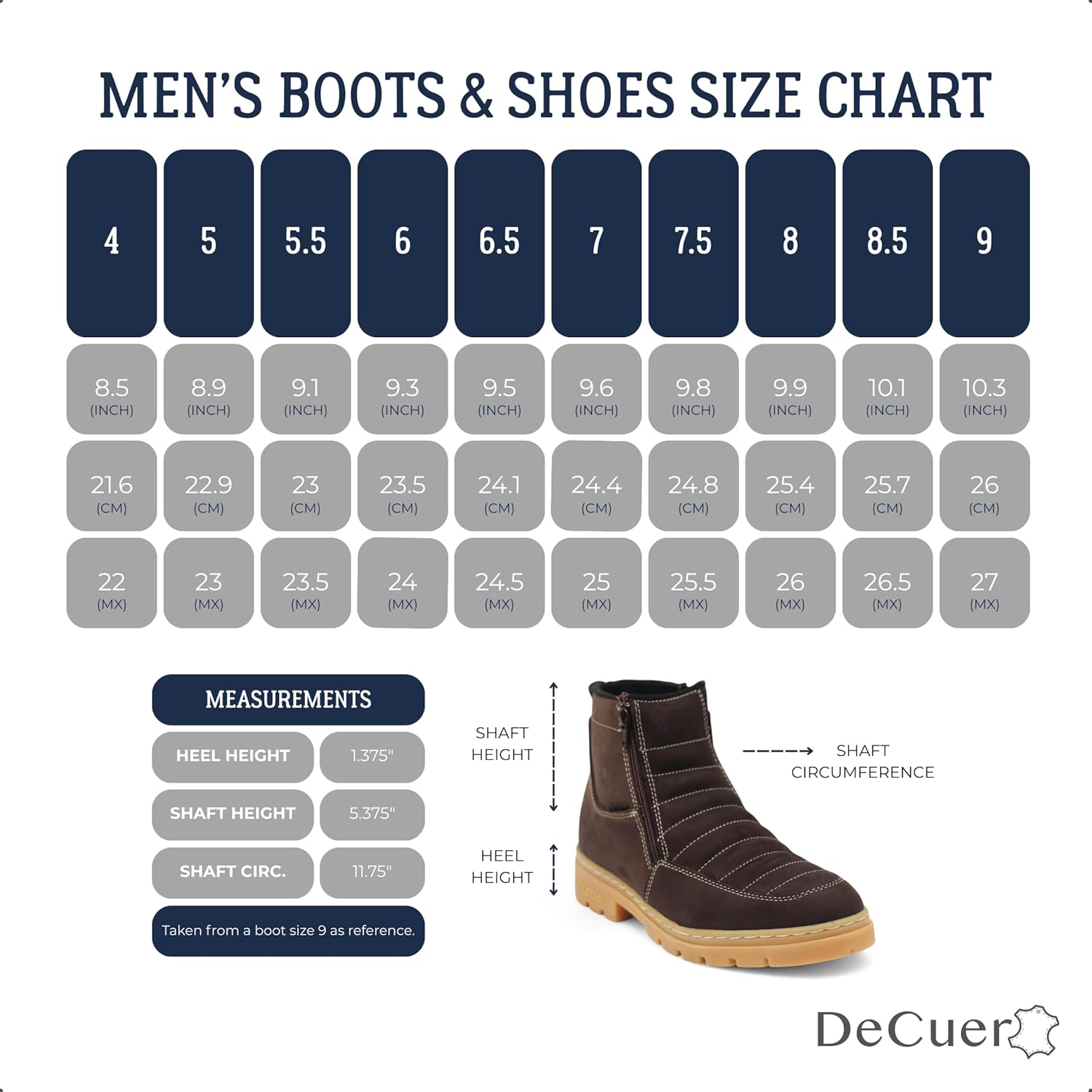 Nube Men's Brown Leather Short Boots Traditional Round Toe Tractor Rubber Sole Work Boots Lightweight Anti Slip