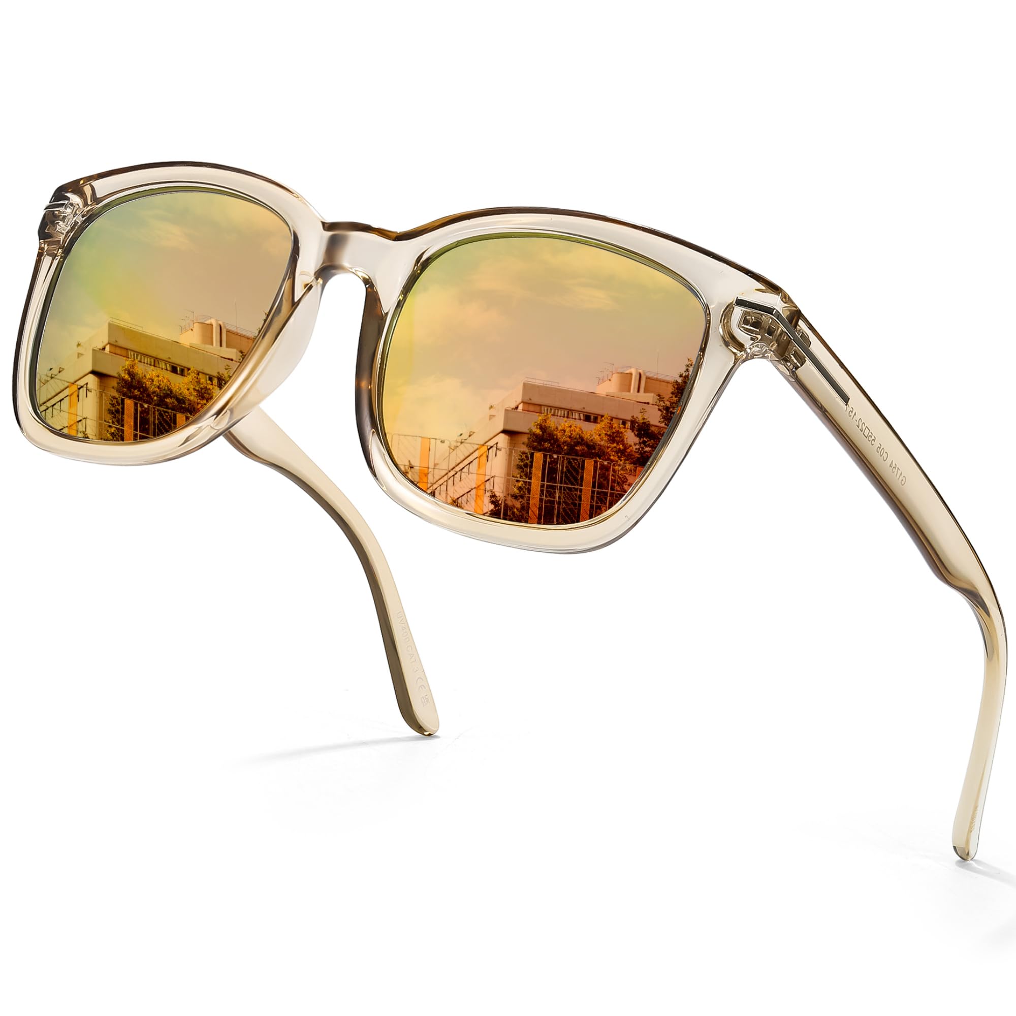 SIPHEW Polarized Sunglasses for Women/Men|Large Frame Sunglasses w UV400 Protection| Oversized Square S Mirrored Shade