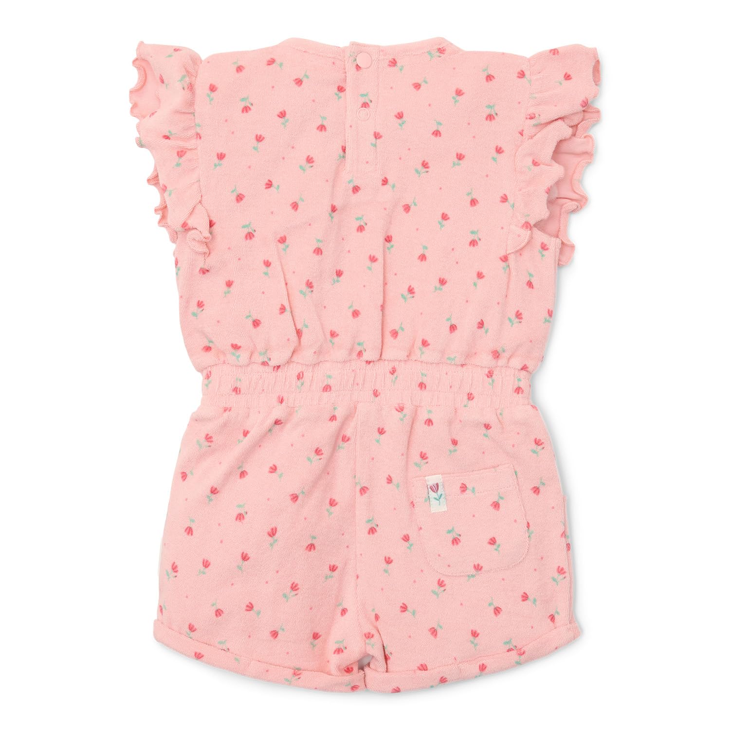 Little Dutch CL25034411 Jumpsuit ärmellos mit Rüschen Frottee - Sunny Flowers Blush (Gr. 86/92)