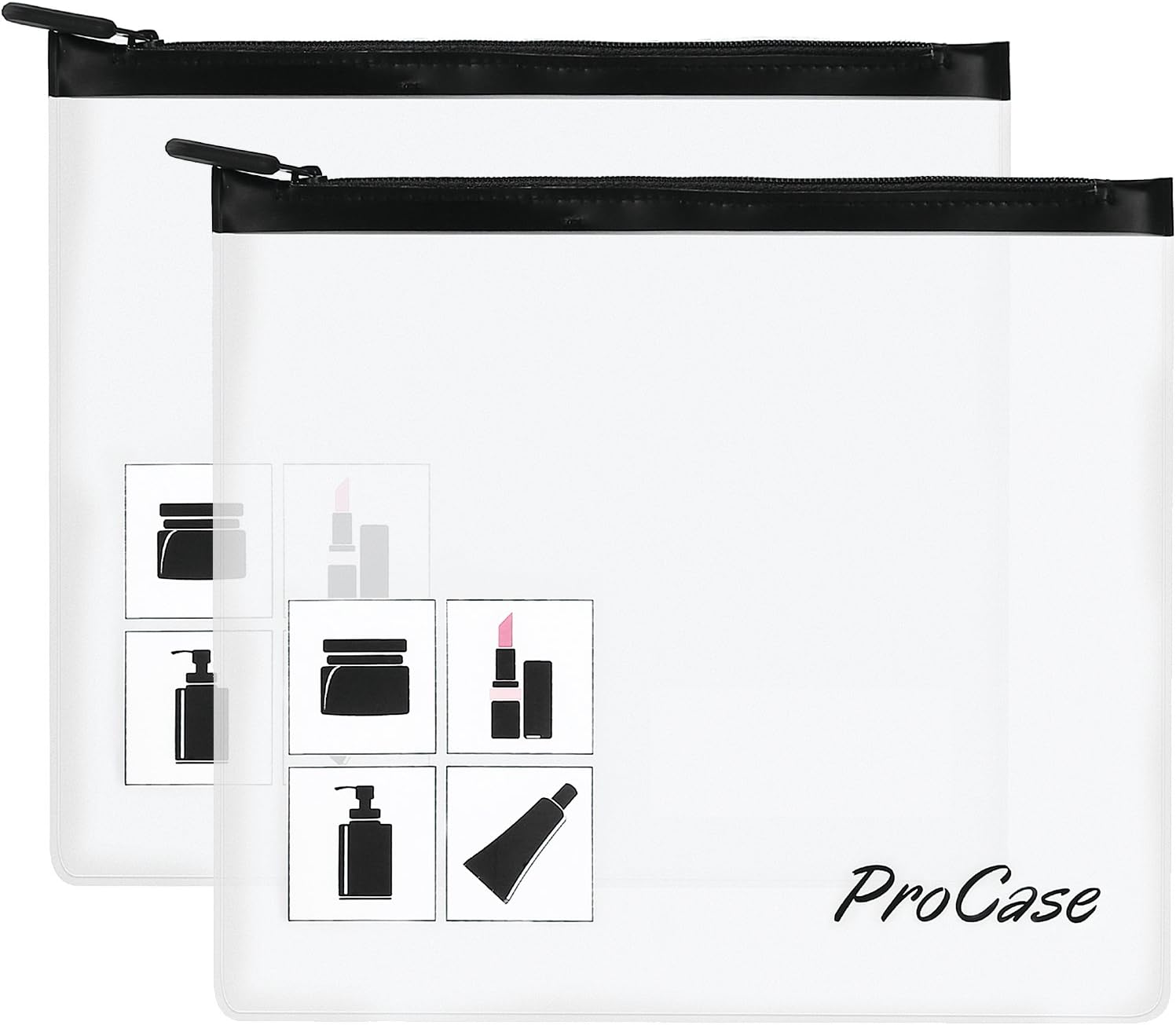 ProCase TSA Approved Travel Toiletry Bag Pouch, Matte Clear Travel