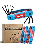 17PCS Folding Allen Wrench Set SAE and Metric Hex Key Set Allen Wrenches Sets 2Pack Portable Hex for DIY and Basic Home Repair