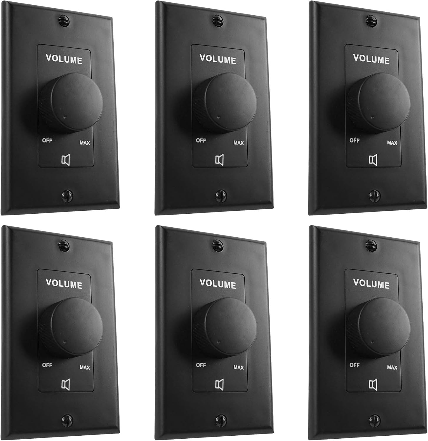 Rockville VOL70100 100 Watt Wall Volume Control 70V, 11-Step Attenuation, Euro-Block Connector, Dust-Protected, for Commercial Audio Systems, 6-Piece