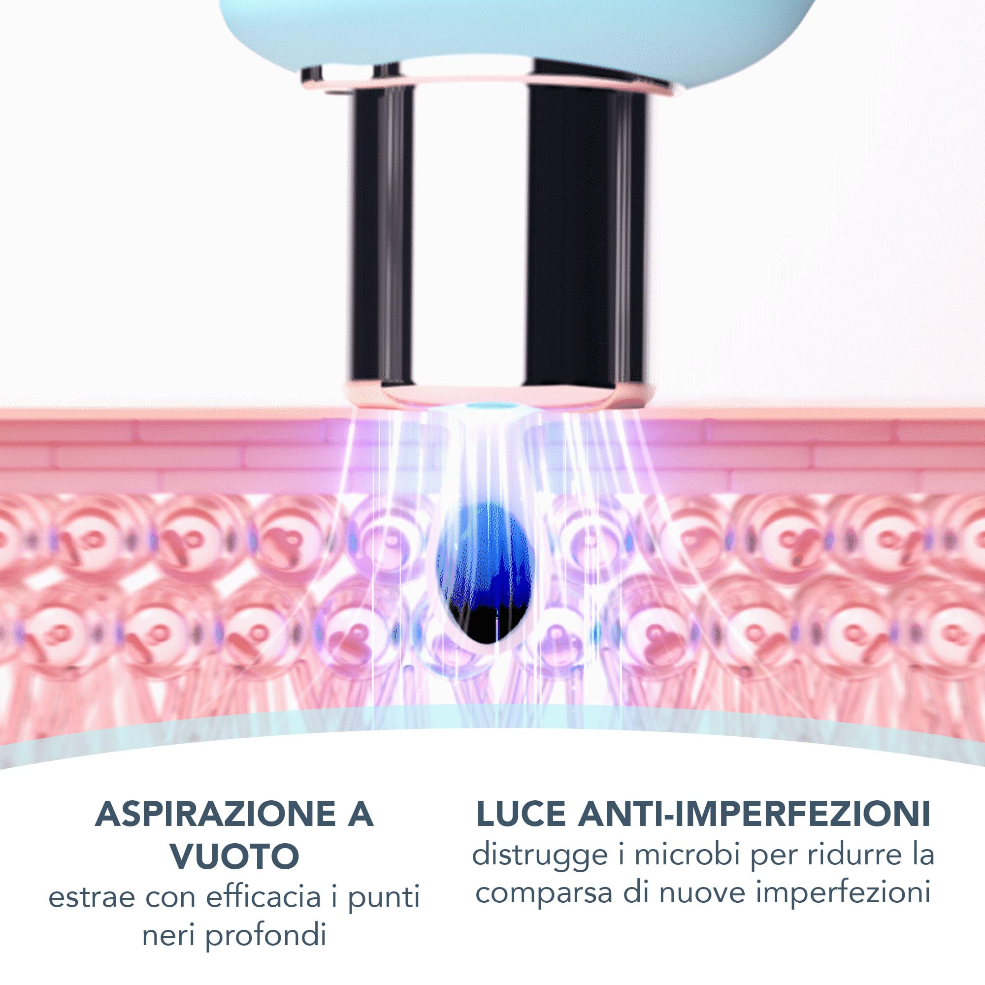 Set FOREO Blackheads Suck KIWI - Aspira punti neri professionale per punti bianchi e punti neri + Detergente viso LUNA Micro-Foam Cleanser 2.0 (100 ml) - Estrattore di impurità per viso e naso