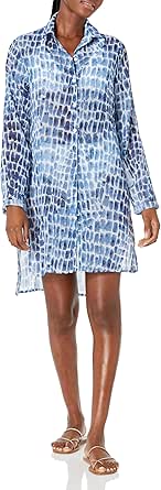 Carmen Marc Valvo Women's Tie Front Shirt Cover Up Swimsuit Black Size Small