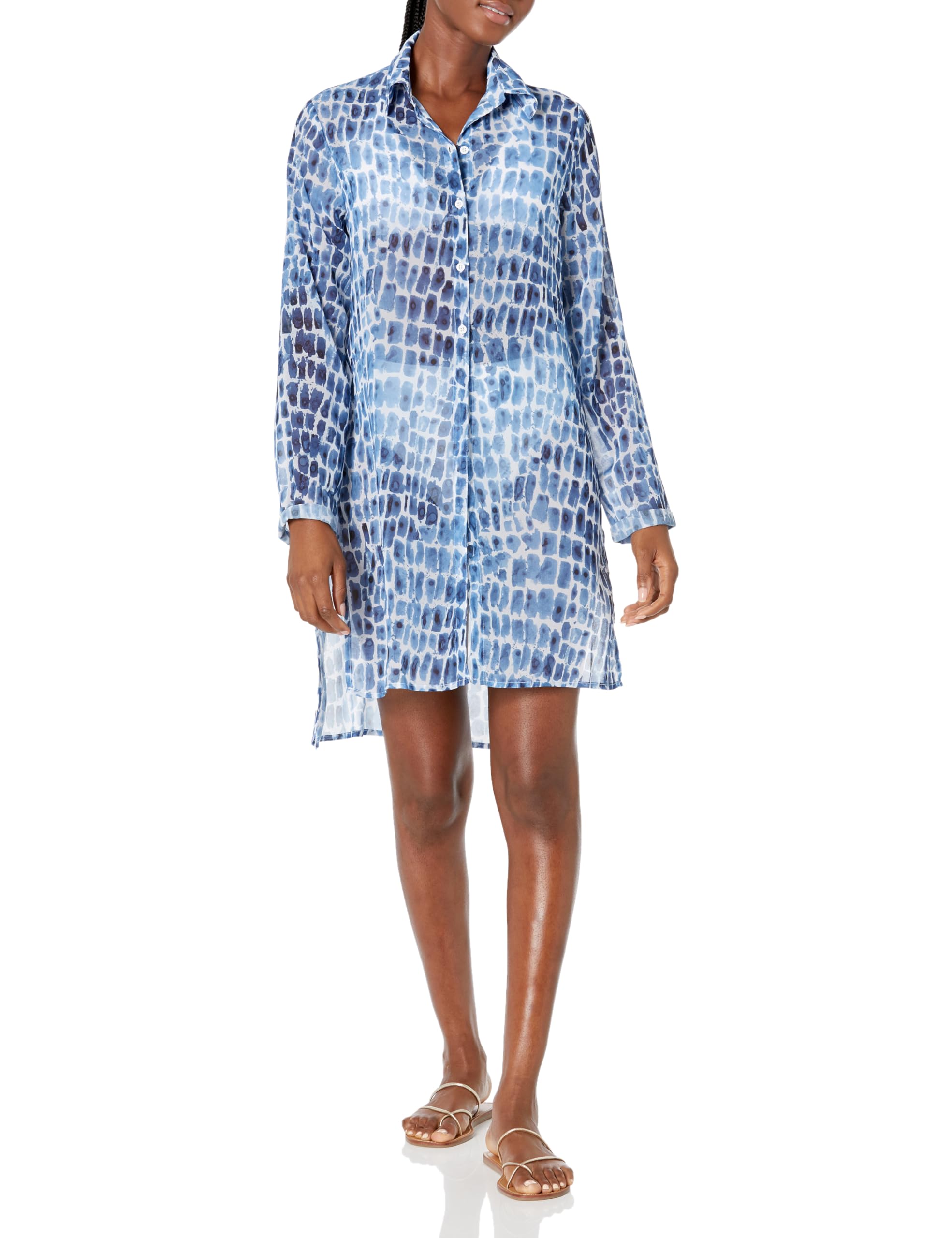 Carmen Marc Valvo womens Convertible Front Tie Coverup Swimwear Cover Up