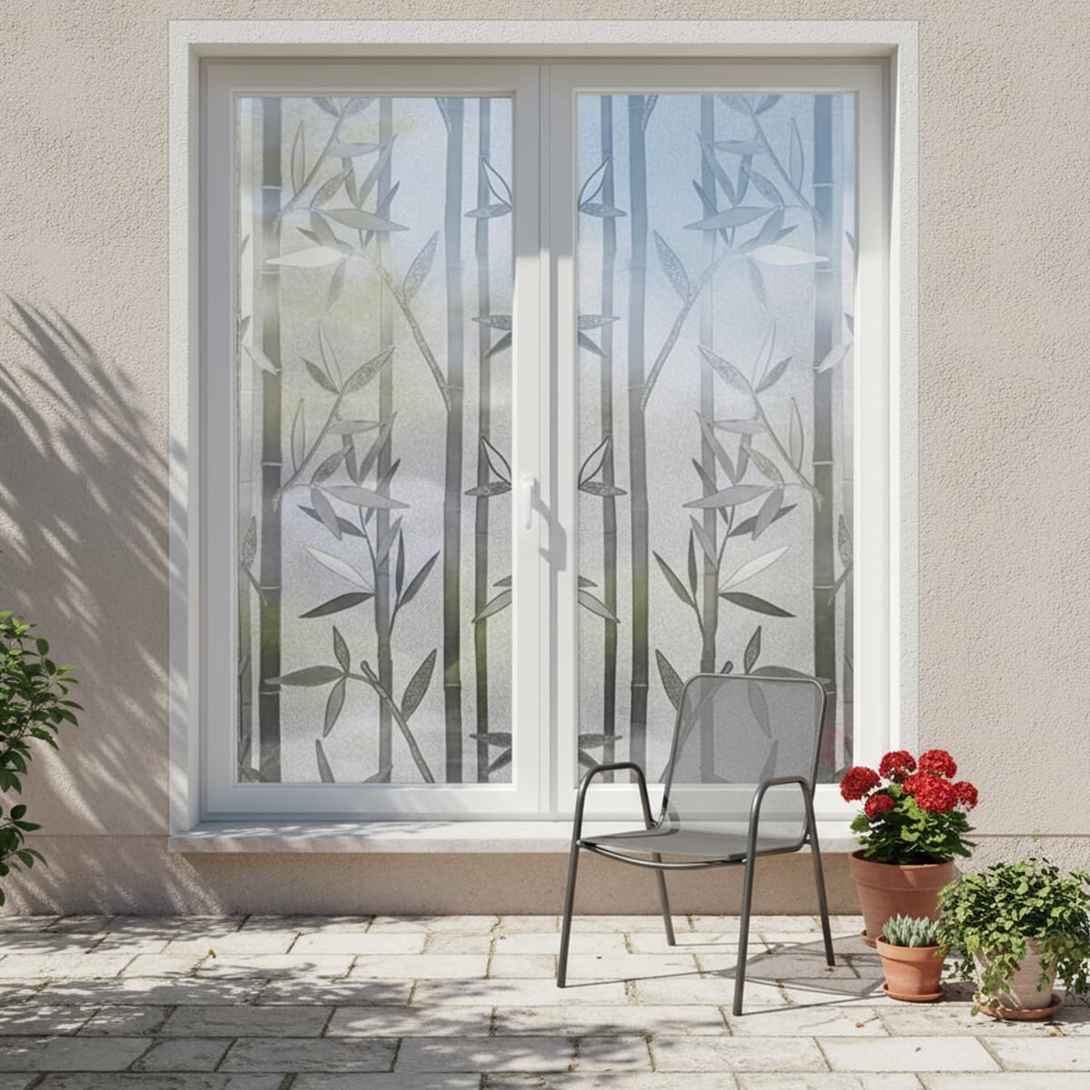 Ambiance Sticker Klebeband, Blickdicht, Bambus, für Fenster, elektrostatisch, Blickdicht, UV-Schutz, 45 cm x Länge 3 m | Hitzeschutzfolie, elektrostatisch, Anti-Hitze, UV-Schutz und reduziert Hitze, wasser- und kratzfest
