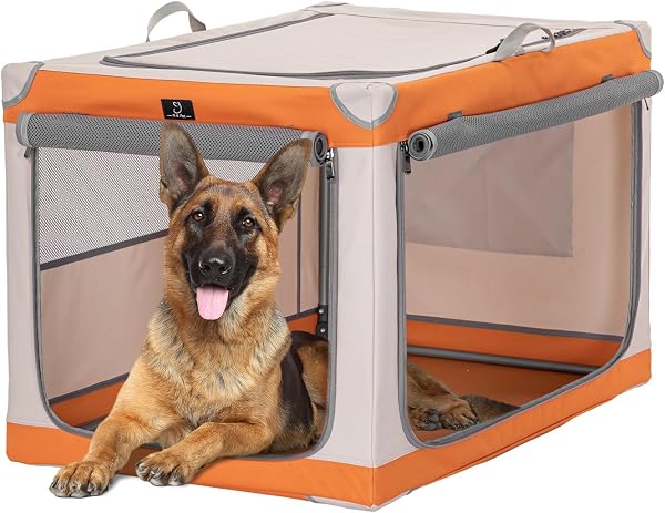 Foldable Soft Dog Travel Crate for Large Dogs