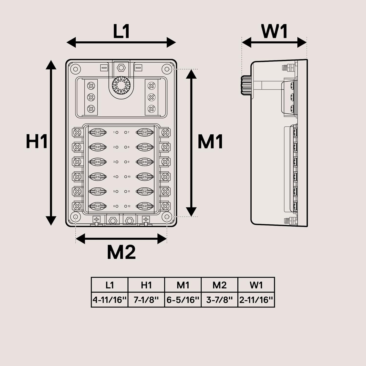 True Mods 10 Way Fuse Block with Ground Negative Bus for Automotive [Dual Positive Inputs] [12V - 32V DC] [200 Amp] [ATC/ATO Fuses] [LED Indicator] [Corrosion Resistant] Auto Marine Fuse Box