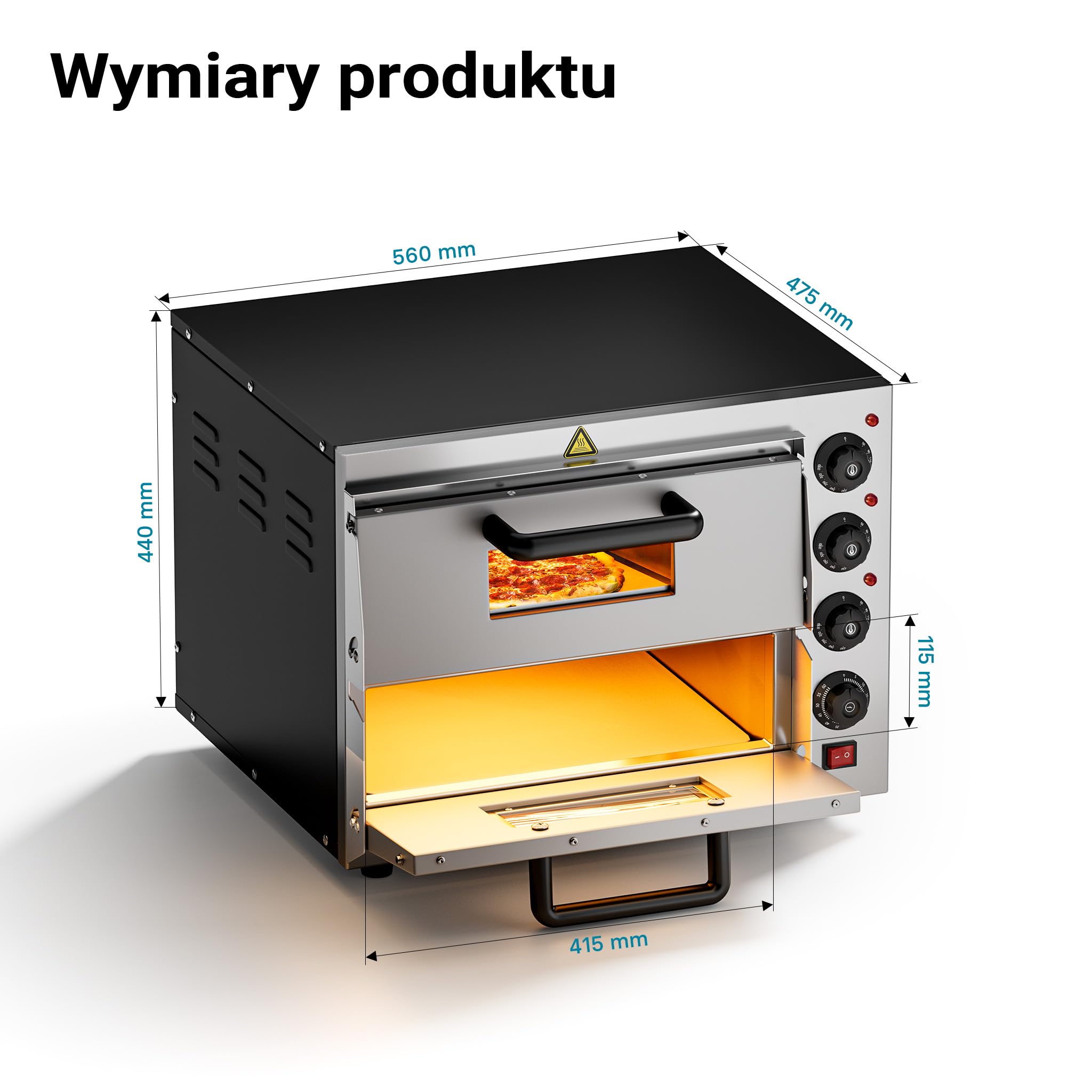 2-piętrowy piec do pizzy 3000W z kordierytem jak w piecu opalanym drewnem piekarnik gastronomiczny