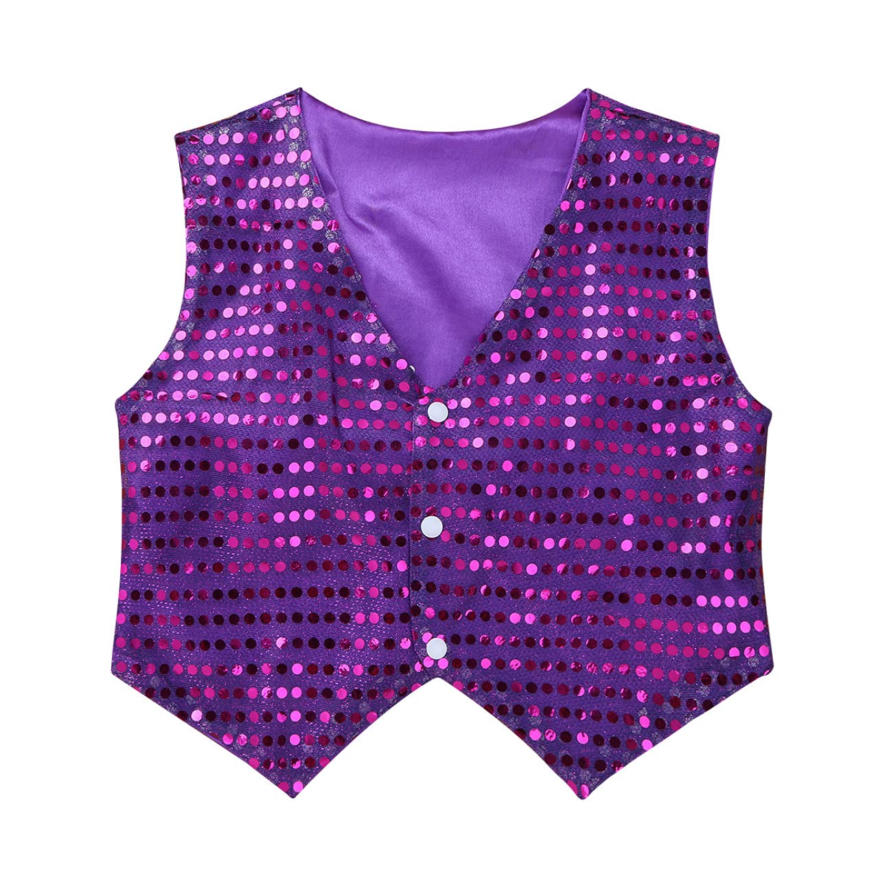 Enfant Garçon Veste Gilet d'Honneur Cérémonie Gilet à Paillettes Sequins Vestons de Danse Fete Performance 3-15 Ans