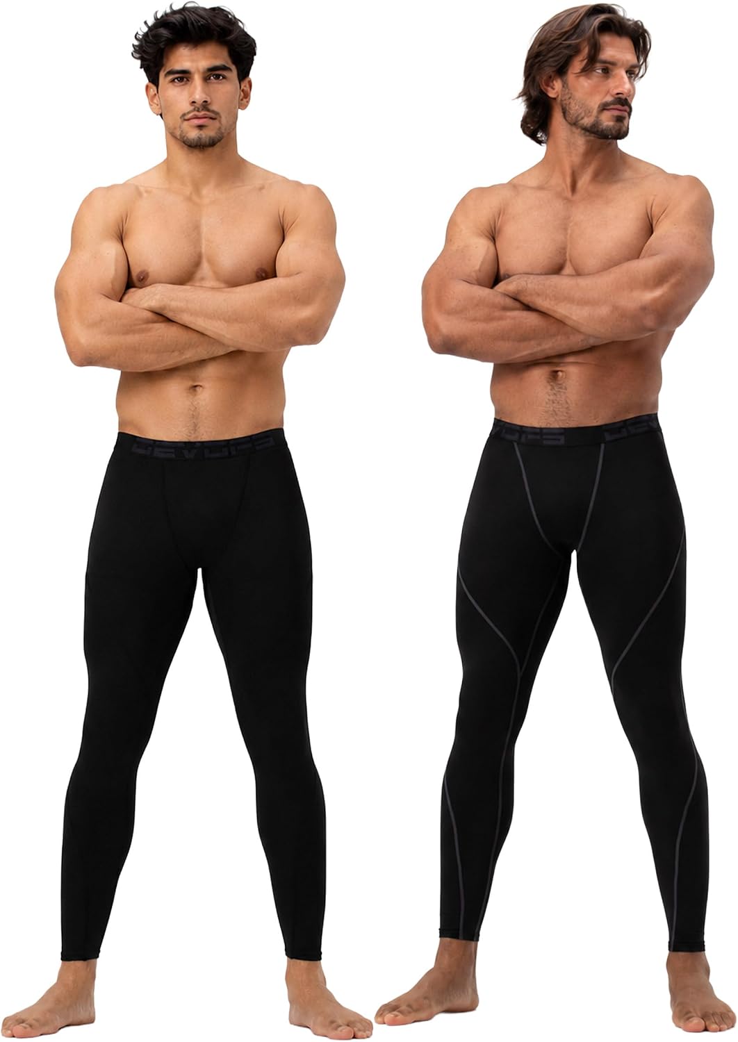 DEVOPS 2 Pack Men's Thermal Long Johns Compression Base Layer Pants Fleece