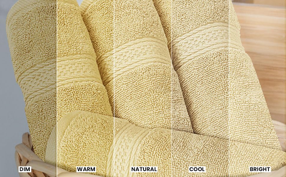 Image of Utopia Towels 8-Piece Premium Towel Set, 2 Bath Towels, 2 Hand Towels, and 4 Wash Cloths, 600 GSM 100% Ring Spun Cotton Highly Absorbent Towels for Bathroom, Gym, Hotel, and Spa (Beige)