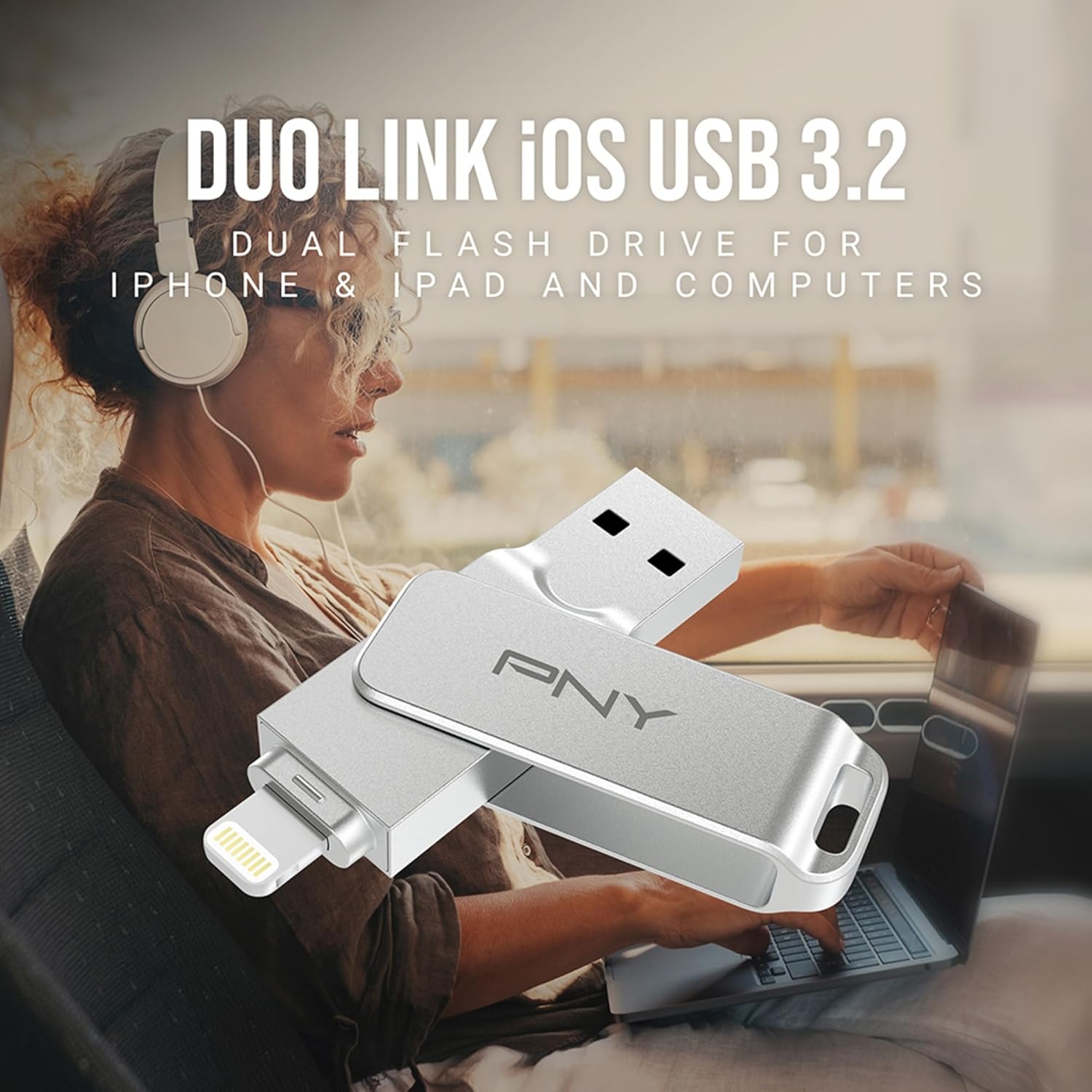PNY 128GB Duo Link iOS USB 3.2 Dual Flash Drive