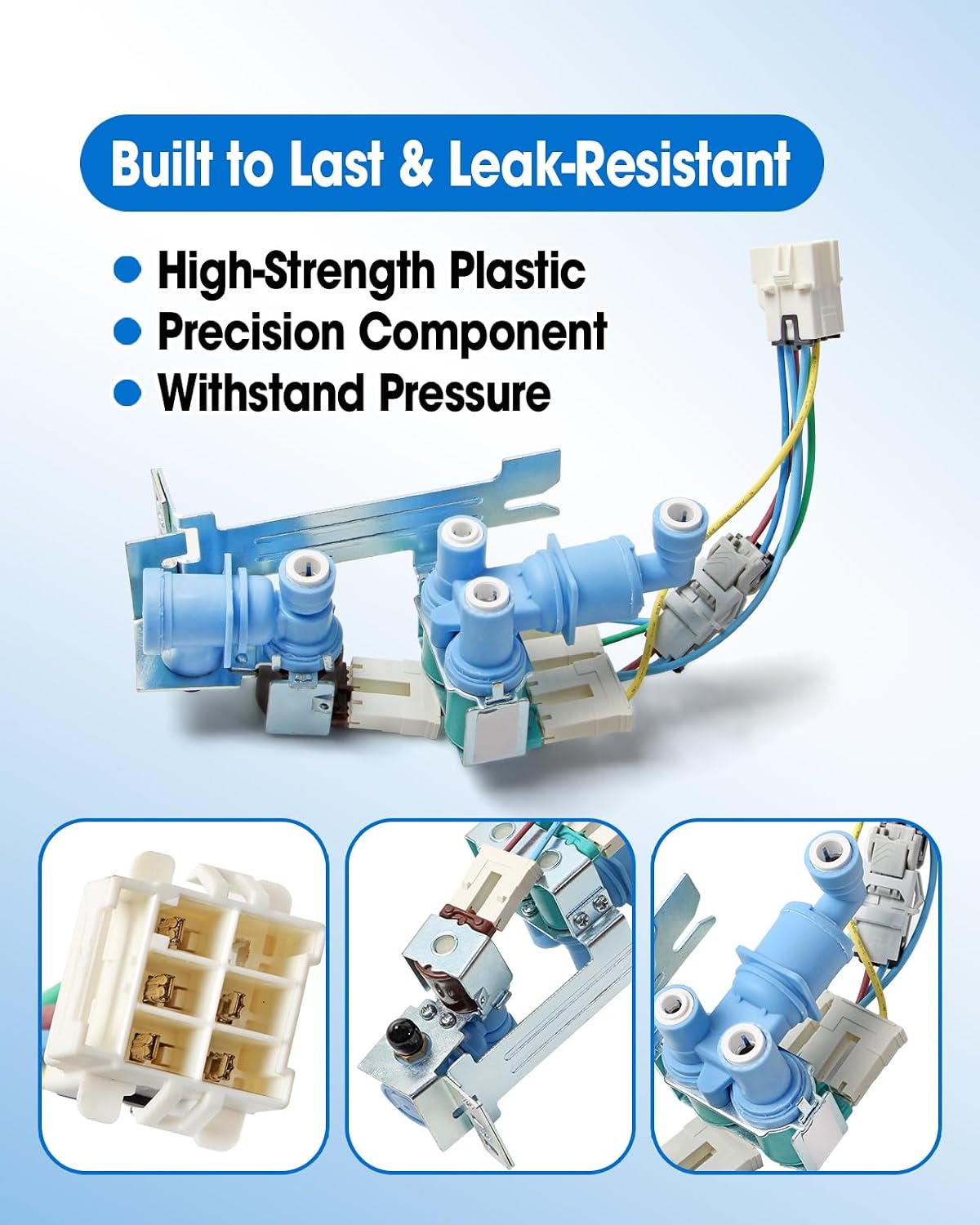 Refrigerator Water Inlet Valve Replace 5304538492 5304537699 5304525994 Fit for Frigidaire FRSS2623AD8 FRSS2623AD2 White-Westinghouse GRFN2853AF3 Electrolux ERFG2393AS2 and More