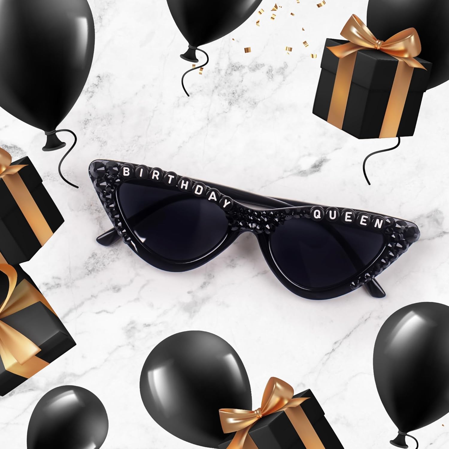 30th Birthday Glasses - Cat Eye 'Birthday Queen' Birthday Party Photographic Props, Birthday Glasses for Women Cute Birthday Outfit Accessories Party Favors - Image 5