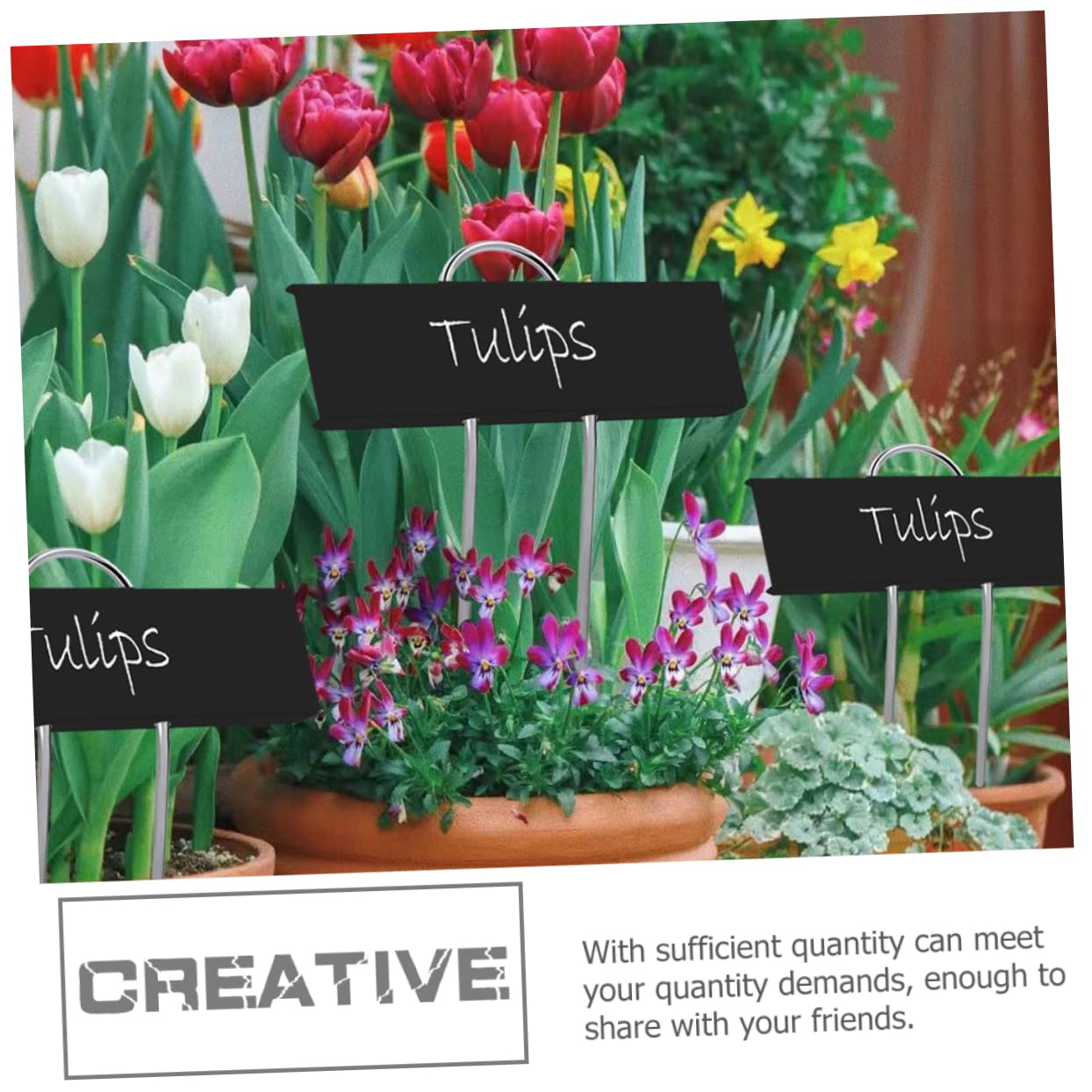 VILLCASE Lot De 4 Marqueurs Pour Plantes De Jardin Étiquettes En Fer Réutilisables Lisses Décoratives Pour Plantes Dextérieur 8 Pièces X 4