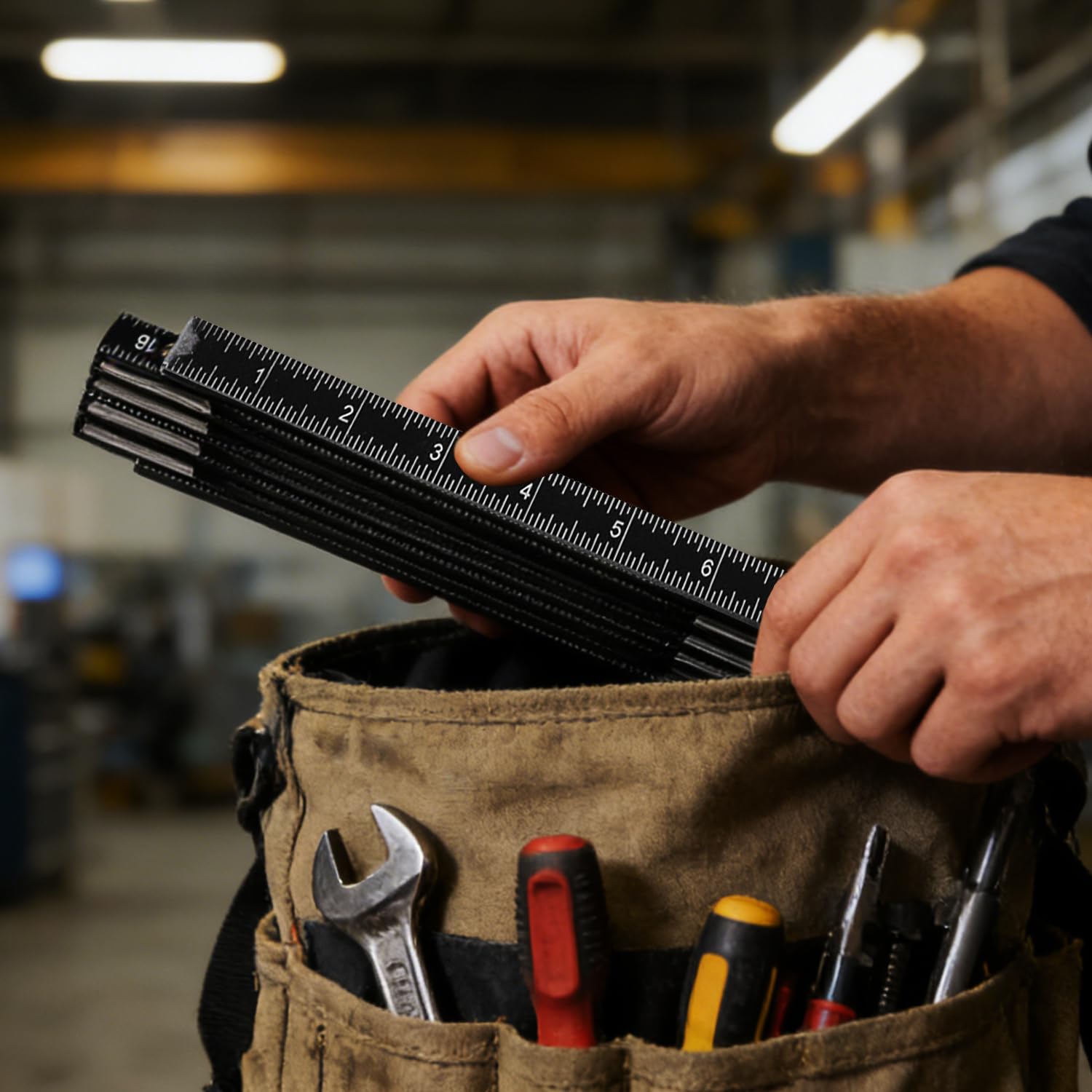 Image secondaire de Bâton de mesure pliable en bois pour réservoir d'huile - 198,1 cm