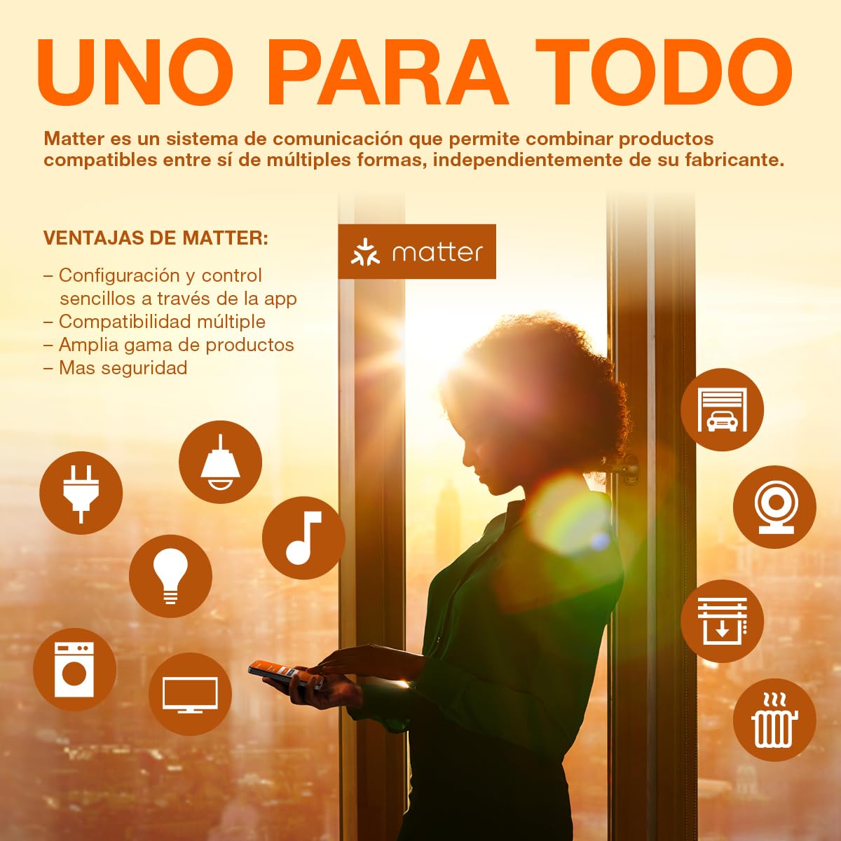 LEDVANCE Lámpara LED SMART+ MATTER, compatible con Google, Alexa, Apple, cristal blanco, 4,8W, 470lm, base E27, función RGBW y luz blanca, control por app o voz, vida útil de hasta 15.000 horas