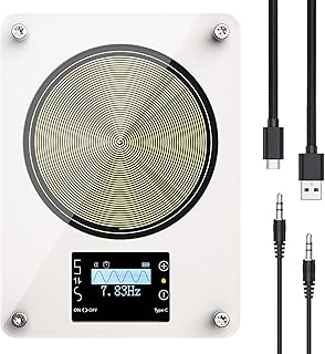 Rechargeable Schumann Resonance Generator, Adjustable Signal Generator with Timer and Type-C Charging Cable, Suitable for improving Sleep, Stress Reduction, Yoga and Meditation | White