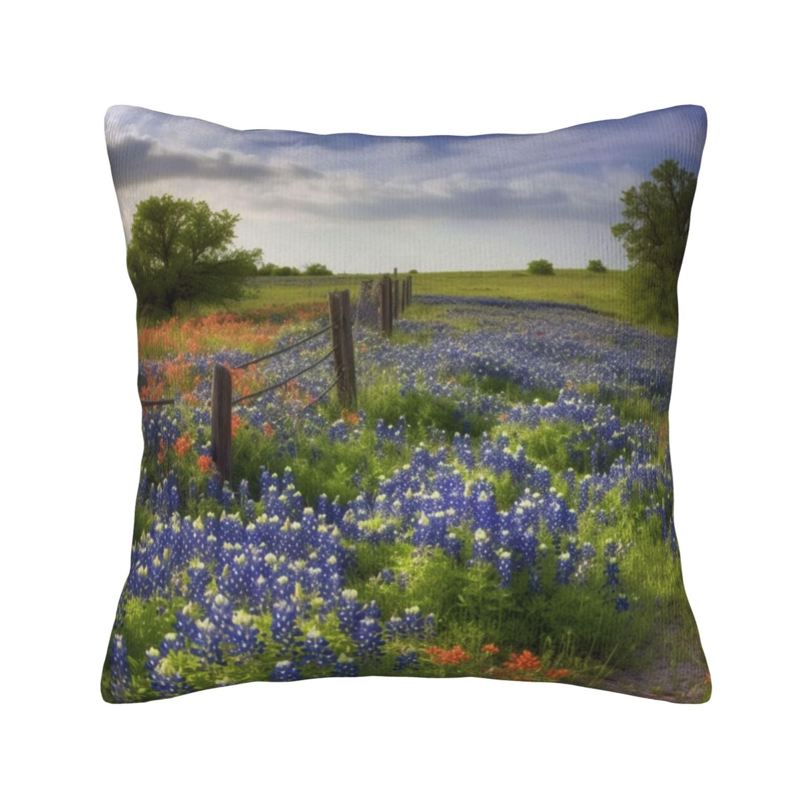 Housse velours Texas Bluebonnets : l'excellence d'un imprimé paysage haut de gamme