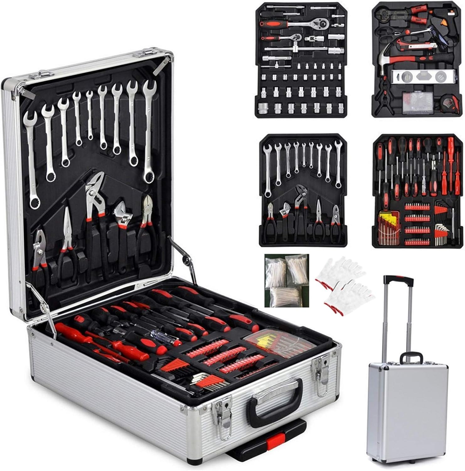 799pcs Aluminum Trolley Case Tool Set Silver